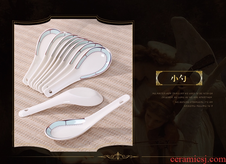 Jingdezhen ceramic spoon restaurant hotel hotel special spoon bending small white ceramic spoon commercial soup spoon