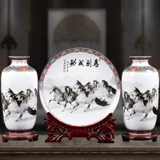 Jingdezhen ceramic furnishing articles three - piece vase household act the role ofing is tasted flower arranging office of I and contracted sitting room adornment