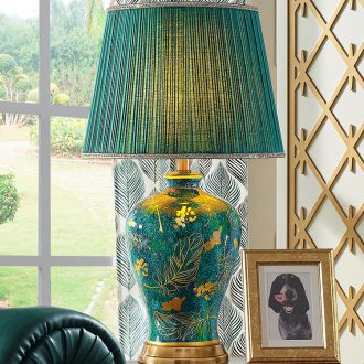 American ceramic desk lamp towns sitting room sofa tea table of bedroom the head of a bed emerald green large key-2 luxury villa retro atmosphere