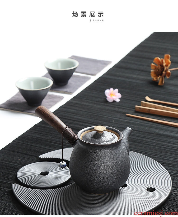 Side as the of your up kung fu tea set ceramic teapot single pot of ebony handle Side filtration pot of the pot of single pot