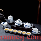 Jingdezhen ceramic hand - made of ice name plum kung fu tea tureen justice cup sample tea cup tea cups of a complete set of gift set