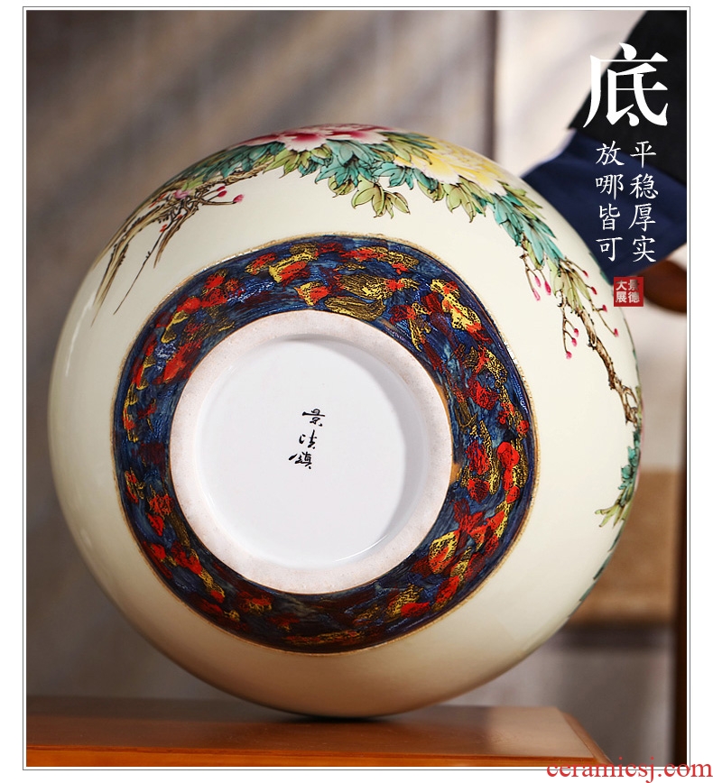 Chinese red Jin Fu porcelain of jingdezhen ceramic vase of large festive wedding sitting room big furnishing articles 1.2 2 m - 592347701303