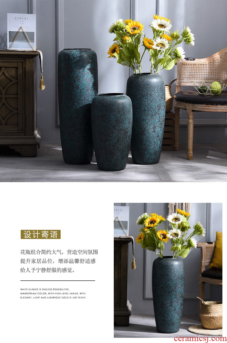 Fort SAN road of the new European vase decoration flower arranging flower implement large ceramic vase sitting room place, household act the role ofing is tasted package mail - 603349256774