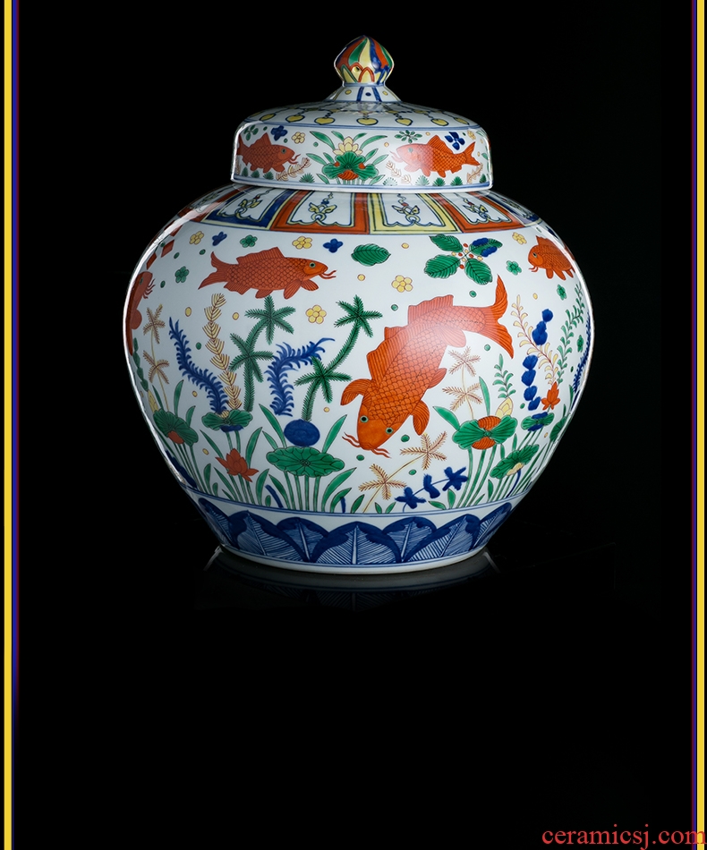 Jingdezhen ceramic floor big vase archaize jin rust was sitting room place of blue and white porcelain hotel decoration - 576297584683