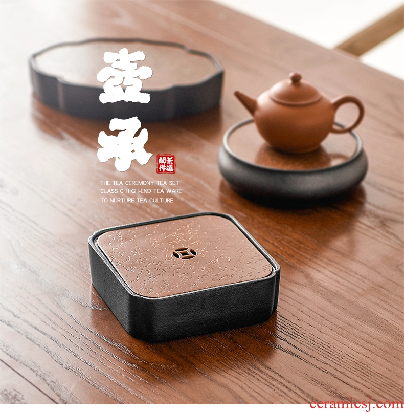 Qiu childe Japanese pot bearing ceramic water dry plate of kung fu tea tea tray mat tray filling pot a pot of tea tray