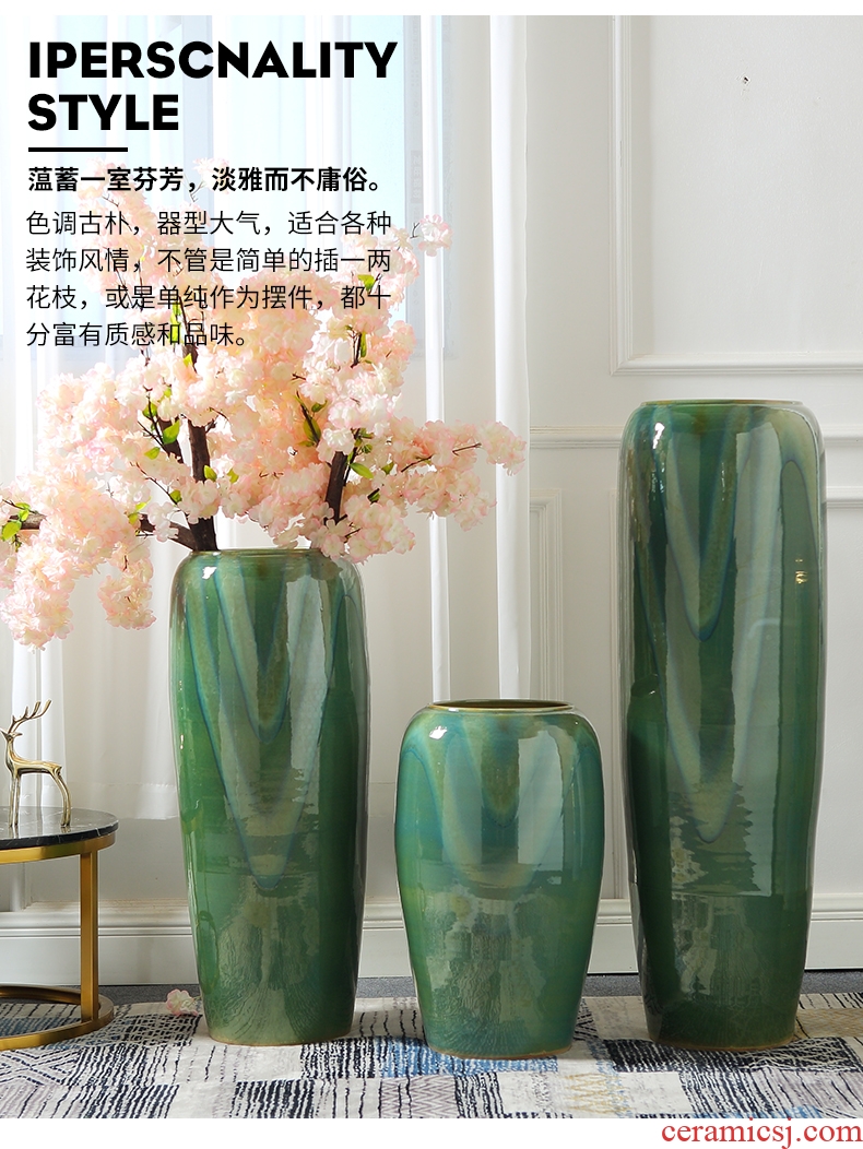 Furnishing articles sitting room vase landed European - style jingdezhen ceramics high dry lucky bamboo I and contracted large style - 599885776483