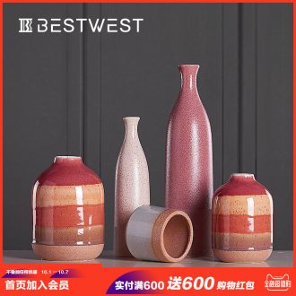 Creative ceramic vase furnishing articles modern European dry flower vase home living room table soft adornment ornament
