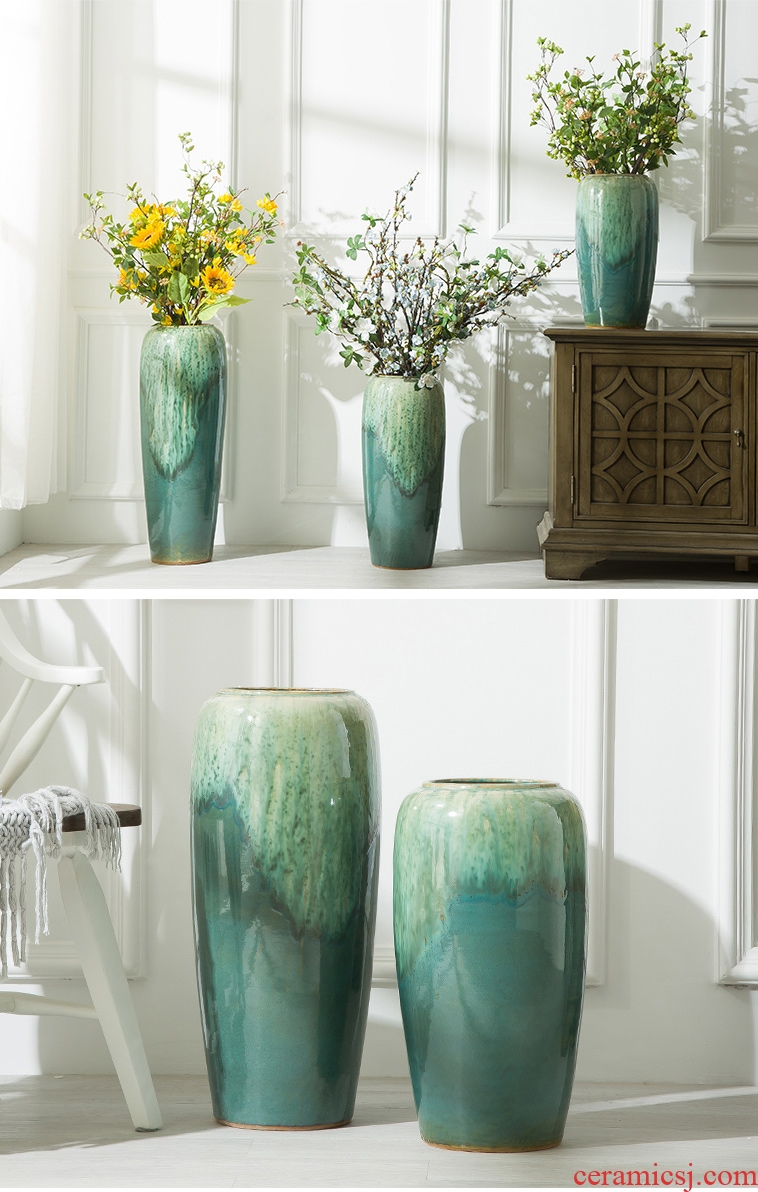 Jingdezhen ceramic flower implement archaize up open piece of large vases, modern home decoration sitting room place flower arrangement - 585521808315