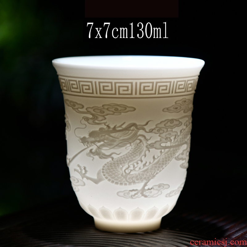 Leopard lam box heart sutra master cup a cup of tea light sample tea cup individual household only white porcelain of jingdezhen ceramic masters cup
