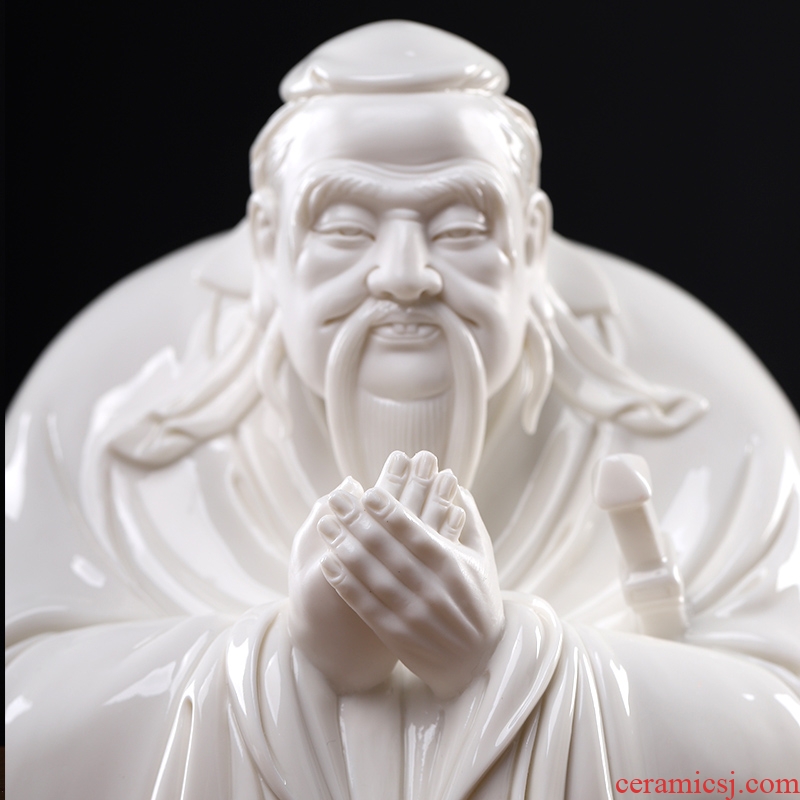 Clay ceramic Confucius study desktop Oriental decorative furnishing articles dehua porcelain sculpture art/meng-gua