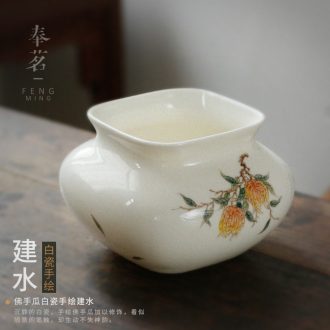 Serve tea pure hand - made ceramic building tea wash in hot water tank household chayote kung fu tea tea accessories