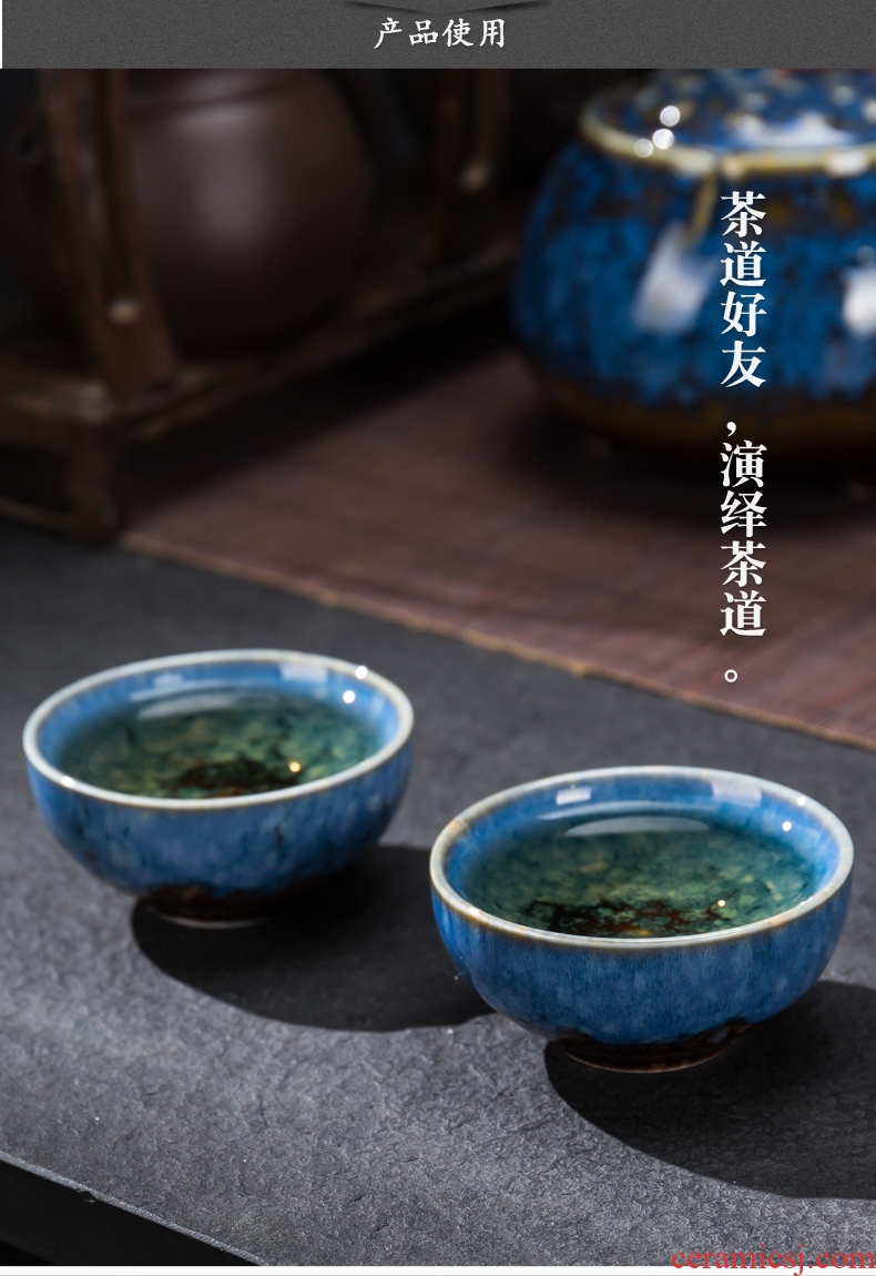 Kung fu master ceramic cups cup single cup tea set individual sample tea cup small glass kiln built light glass cups