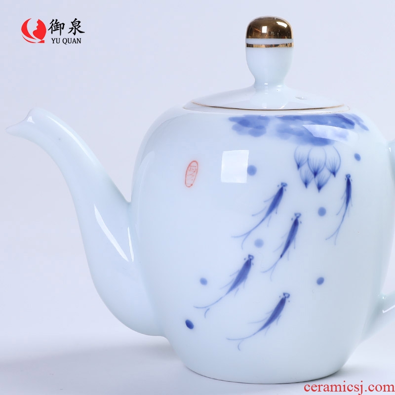 Imperial springs, hand - made blue black ceramic teapot tea set single pot teapot contracted filtering kung fu tea, Chinese style
