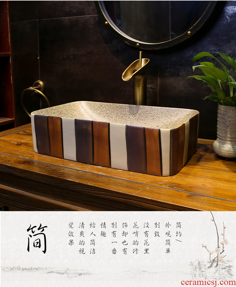 Jingdezhen ceramic stage basin art circle hotel toilet lavatory sink grind arenaceous coloured brick restoring ancient ways