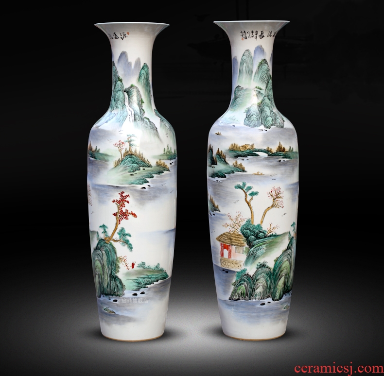 Restoring ancient ways of large vases, jingdezhen ceramic checking household soft adornment sitting room hotel big TangHua furnishing articles - 586573239126