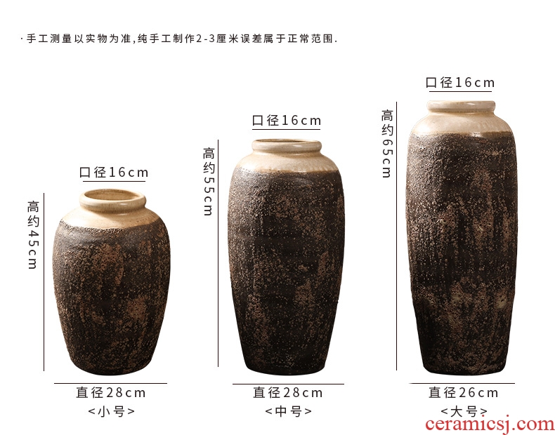 Jingdezhen ceramic vase landing European I and contracted sitting room TV ark, creative dry flower arranging flowers large furnishing articles - 537400977032