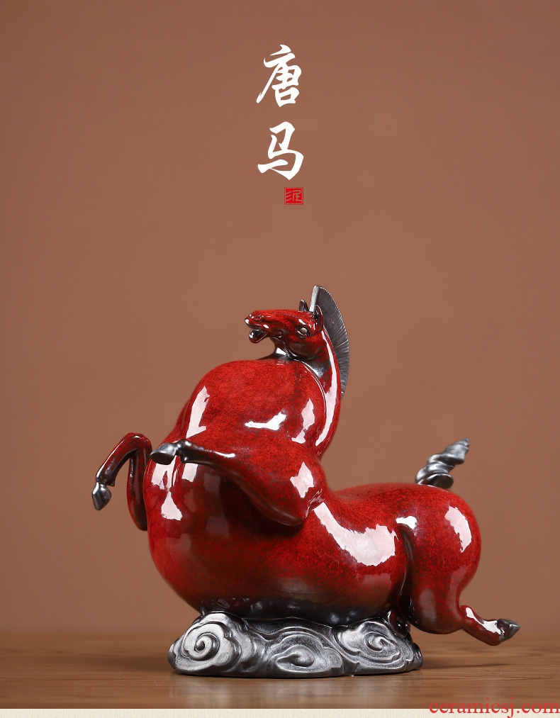 Oriental soil archaize ceramic don horse place to live in the sitting room TV ark, wine Ma Gong desktop decoration art