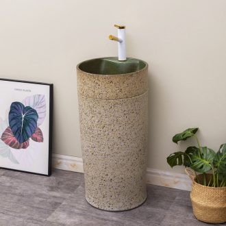 Ceramic household basin of pillar type lavatory toilet balcony floor column integrated is suing patio sink basin