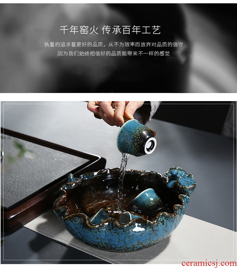 Auspicious edge large up tea wash to kung fu tea accessories for wash washing bowl cups water jar ceramic writing brush washer restoring ancient ways