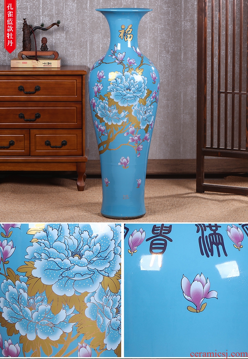 Modern Chinese style example room pottery vases, indoor and outdoor water red ceramic cylinder of large ceramic vase vase - 556922150027