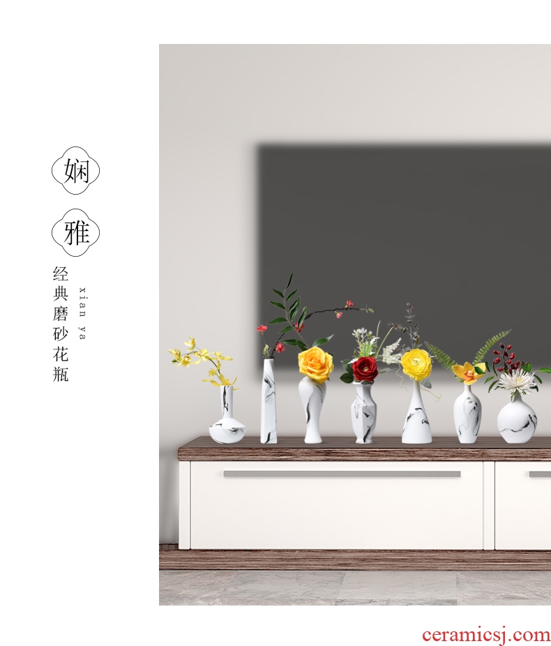 Floret dry place plug-in sitting room adornment household magenta wine contracted and I 砙 TV ark of desk of ceramics