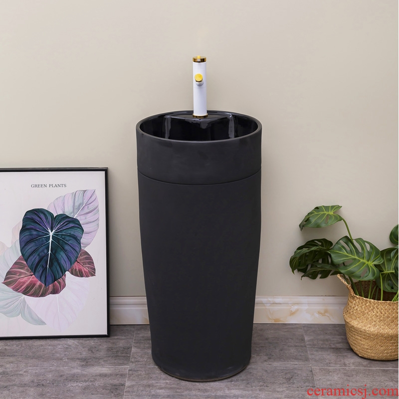 The Black one - piece pillar basin floor ceramic lavatory balcony toilet lavabo I and contracted household