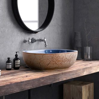 Chinese style restoring ancient ways is the creative stage basin ceramic oval face basin bathroom home outfit toilet toilet lavabo of art
