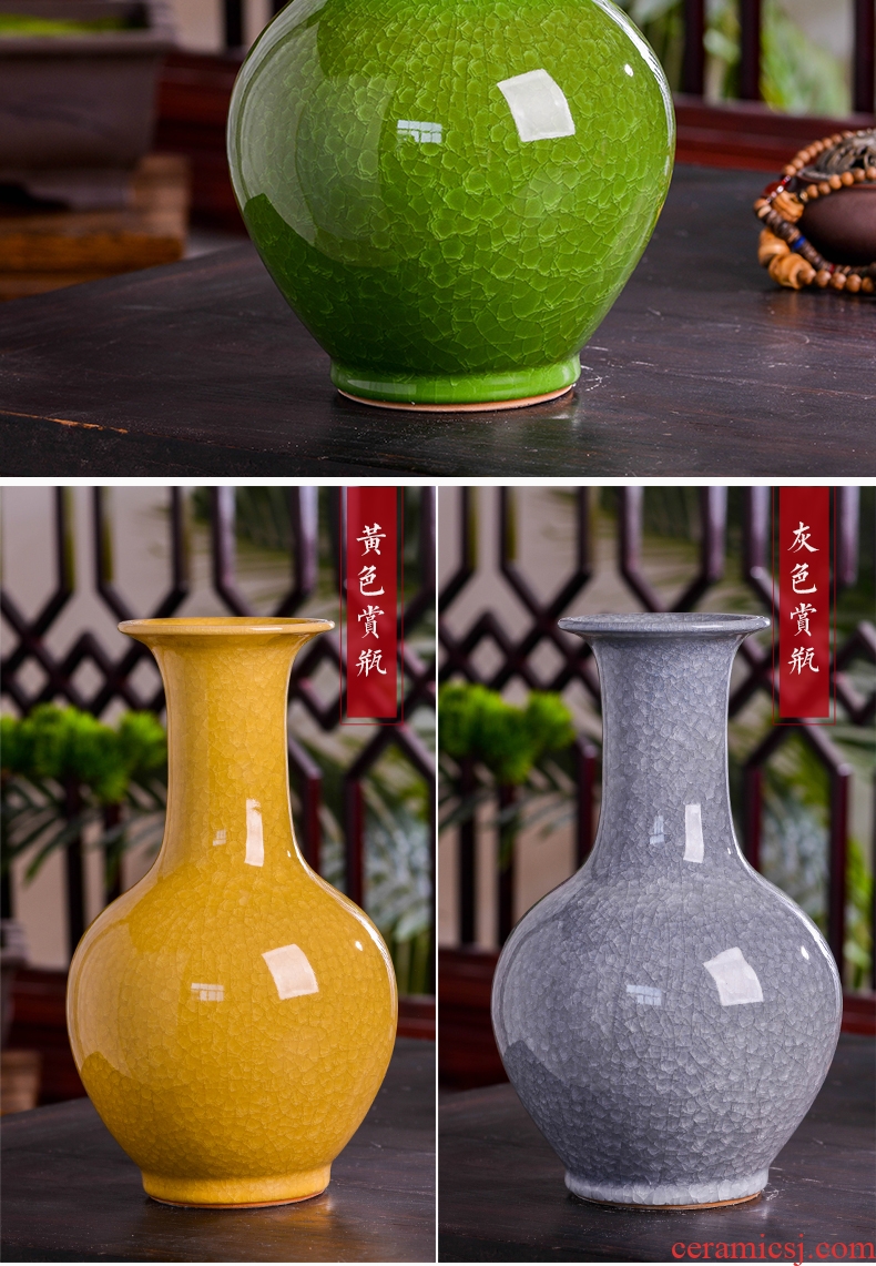 Jingdezhen ceramics flower vase creative archaize sitting room adornment new Chinese style household TV ark furnishing articles