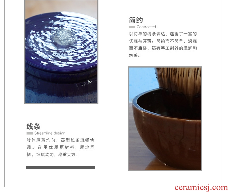 Bv ceramic lucky water fountains and furnishing articles opened feng shui wheel landing creative european-style gifts home sitting room humidifier