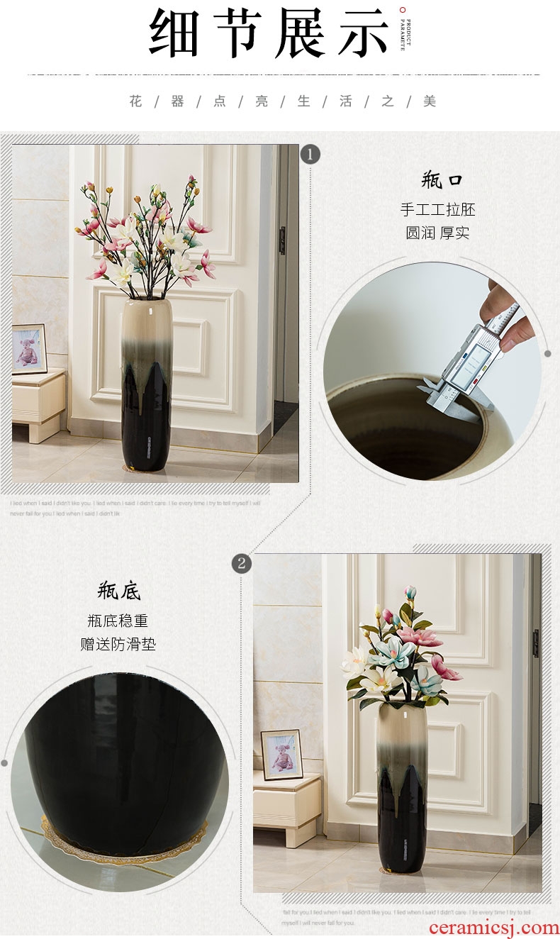 Large ceramic vase light key-2 luxury ground hotel villa living room the dried flower arranging furnishing articles retro nostalgia pottery decoration - 585969015472