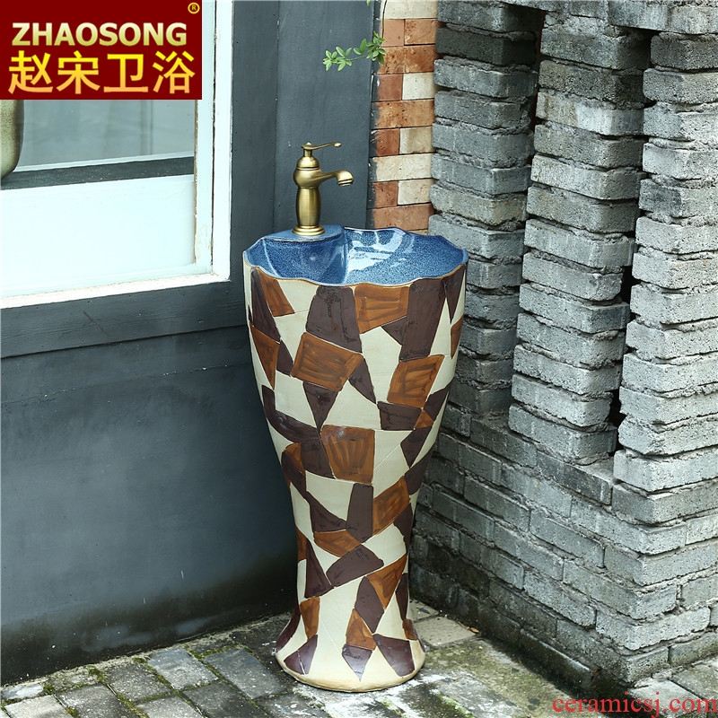 Ceramic POTS outside the post one pillar type lavatory basin toilet lavabo floor art home