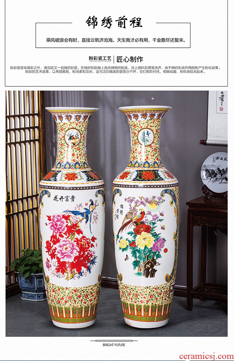 Large vases, jingdezhen ceramic I and contracted Europe type Nordic furnishing articles villa living room window flower arrangement suits for - 602548386888