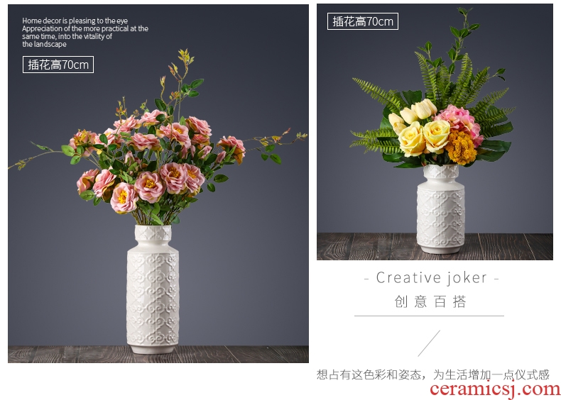 I and contracted sitting room of the new Chinese style household household dried flowers flower arrangement table decorations ceramic vases, suit furnishing articles