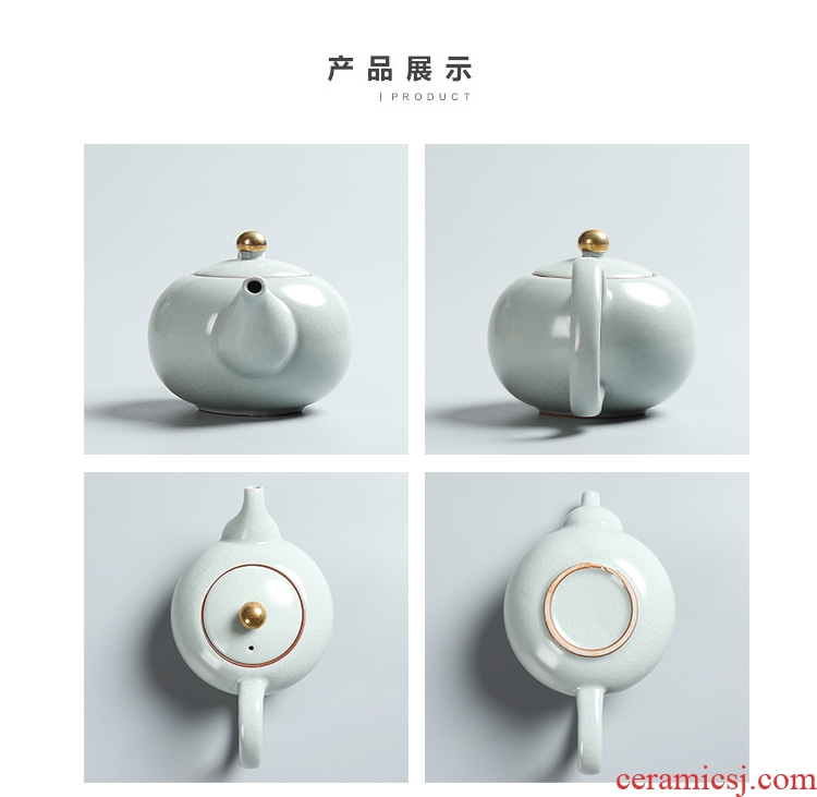 Side as the of your up kung fu tea set ceramic teapot single pot of ebony handle Side filtration pot of the pot of single pot