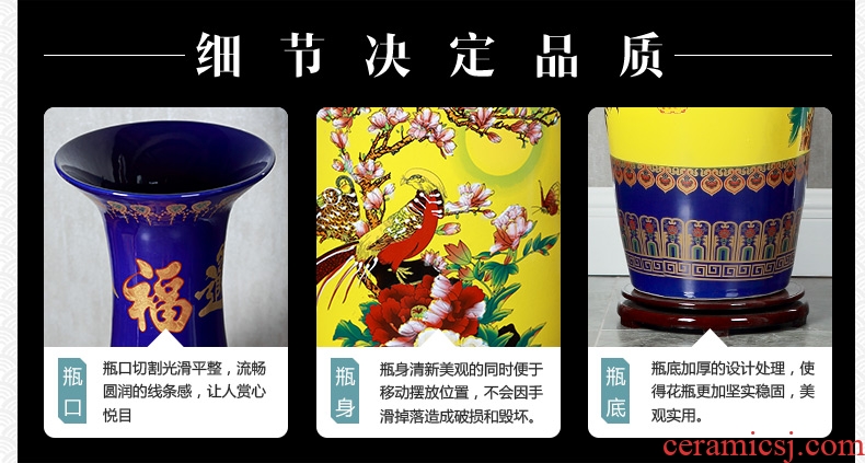 Jingdezhen I and contracted ceramic vases, flower arrangement sitting room place pottery aquarium ceramic cylinder landing large planter - 556163890433
