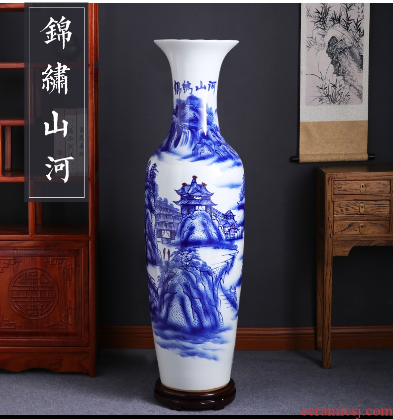 Jingdezhen ceramic new Chinese vase furnishing articles sitting room put lucky bamboo straight meat potted flower art more big planter - 599884028140