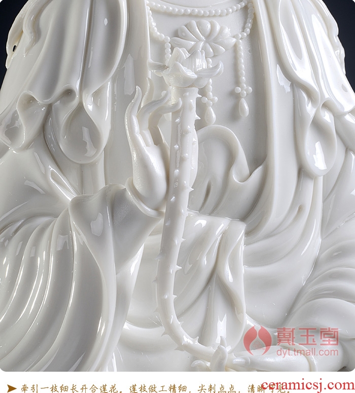 Bm dehua white porcelain ceramic Buddha worship that occupy the home furnishing articles 14 inches full lotus three holy D01-448 in the west