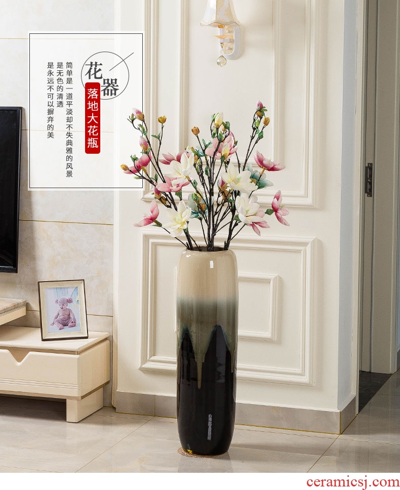 Large ceramic vase light key-2 luxury ground hotel villa living room the dried flower arranging furnishing articles retro nostalgia pottery decoration - 585969015472