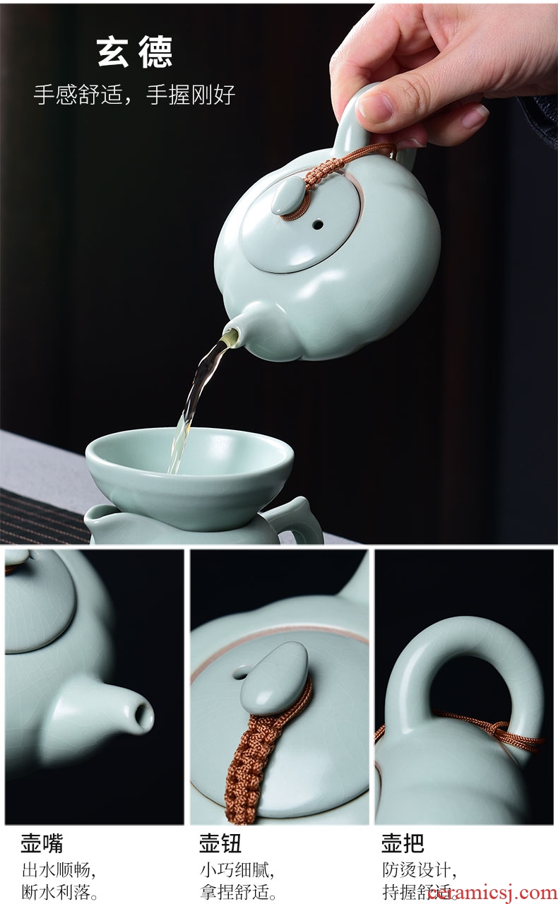 Tao blessing of household ceramics kung fu tea set a complete set of your kiln teapot teacup tea wash gift set tea set