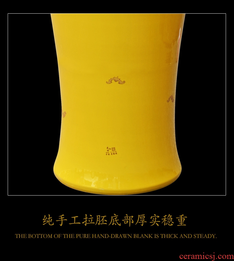 Jingdezhen ceramics famous hand - made enamel vase furnishing articles large sitting room porch decoration of Chinese style household - 595410387387