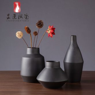 Black flower arranging furnishing articles of I sitting room is contracted decorative dried flower vases, jingdezhen ceramic vase zen study