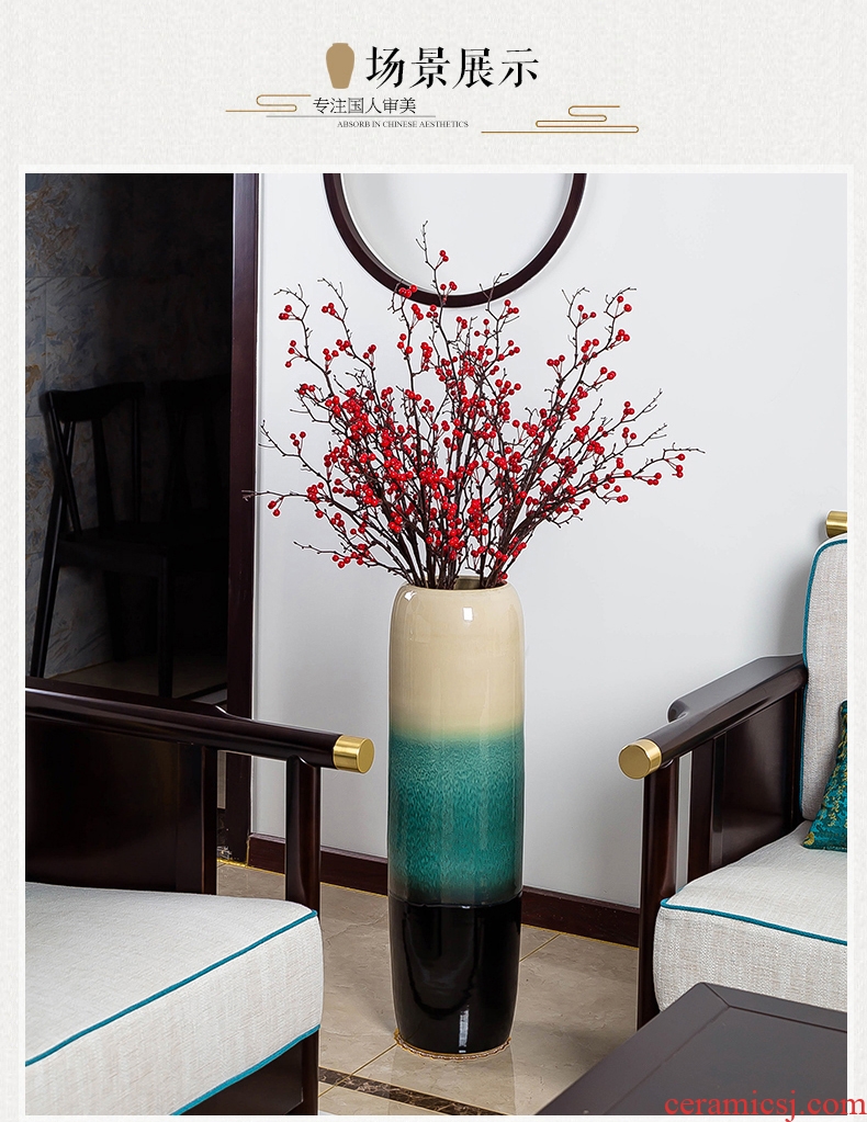 Jingdezhen ceramics three - piece vase furnishing articles flower arrangement of Chinese style porch decoration home decoration large sitting room - 585798331157