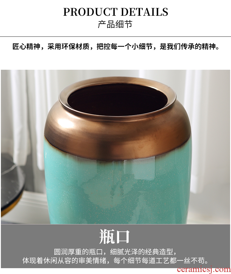 Jingdezhen ceramics live figure ground gourd vases large feng shui living room home furnishing articles - 600624266456
