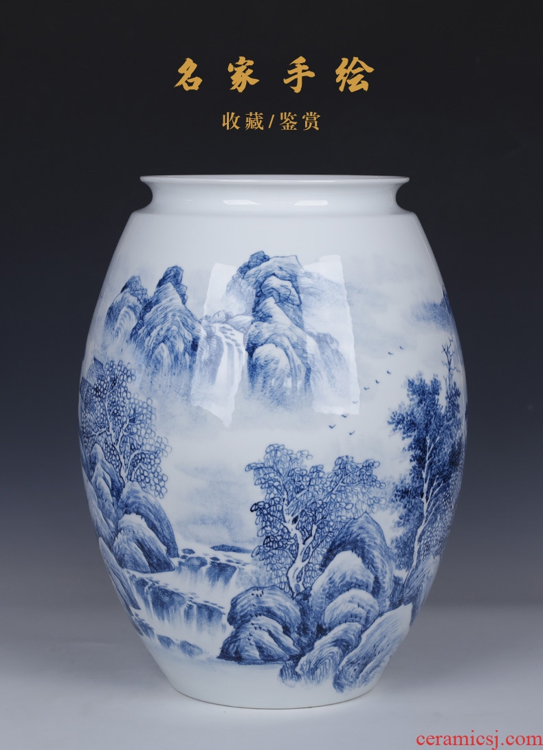 Jingdezhen ceramic floor big vase archaize jin rust was sitting room place of blue and white porcelain hotel decoration - 601190407820