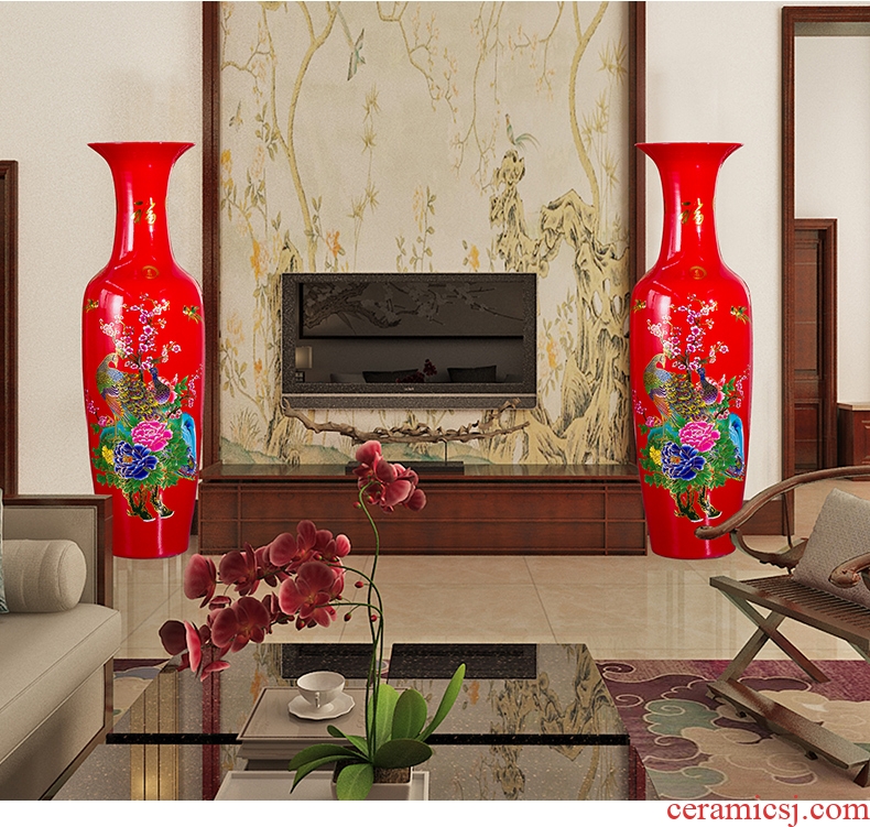 Murphy 's new Chinese large - sized ceramic vases, decorative furnishing articles creative retro sitting room simulation dry flower art flower arranging device - 595499367060