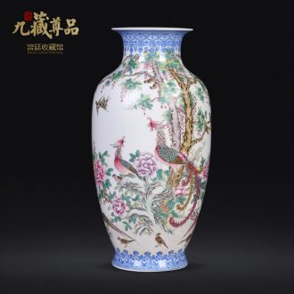 Jingdezhen ceramics hand-painted birds pay homage to the king the vase Chinese sitting room porch TV flower arranging decoration as furnishing articles
