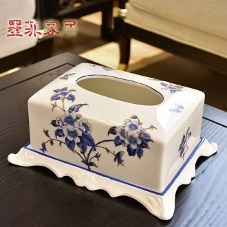 Murphy's new Chinese style ceramic paper towel box of American rural household adornment bedroom living room table smoke box furnishing articles