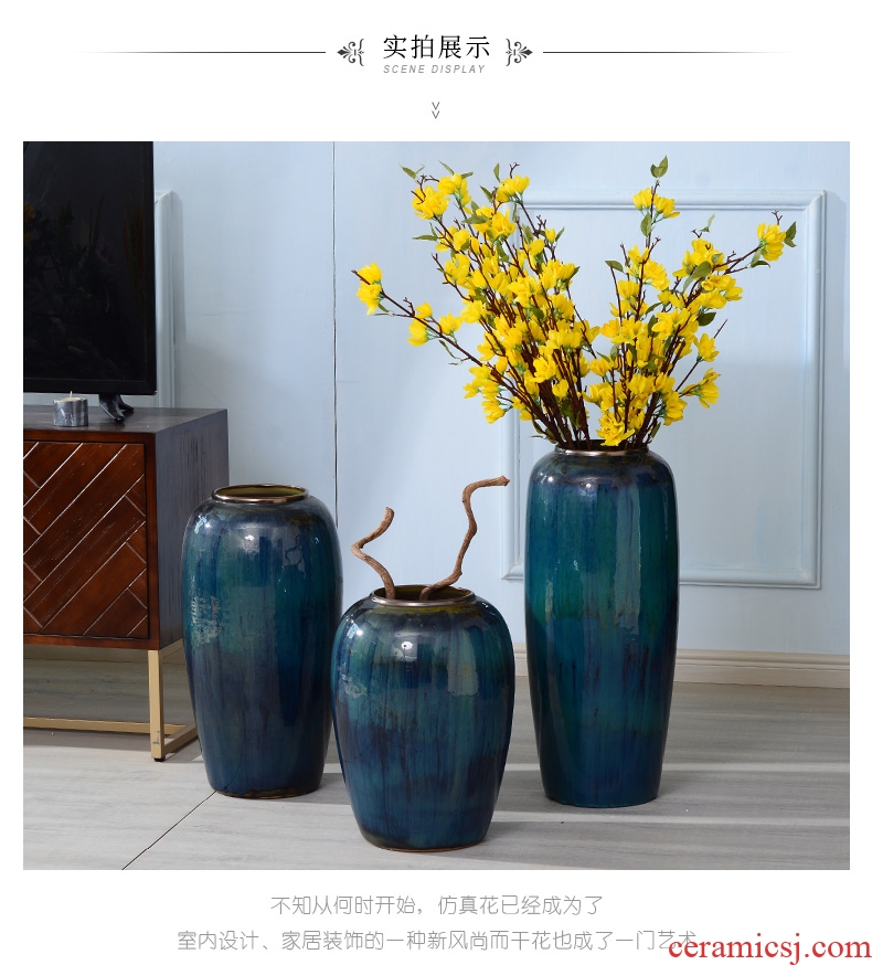 Ceramic light key-2 luxury home sitting room of large vase TV ark place dried flower decoration in the Nordic porch decoration