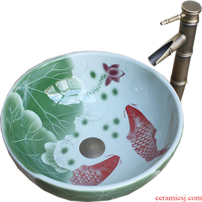 Fish pond JingYuXuan lotus carp ceramic art basin basin sinks hand basin
