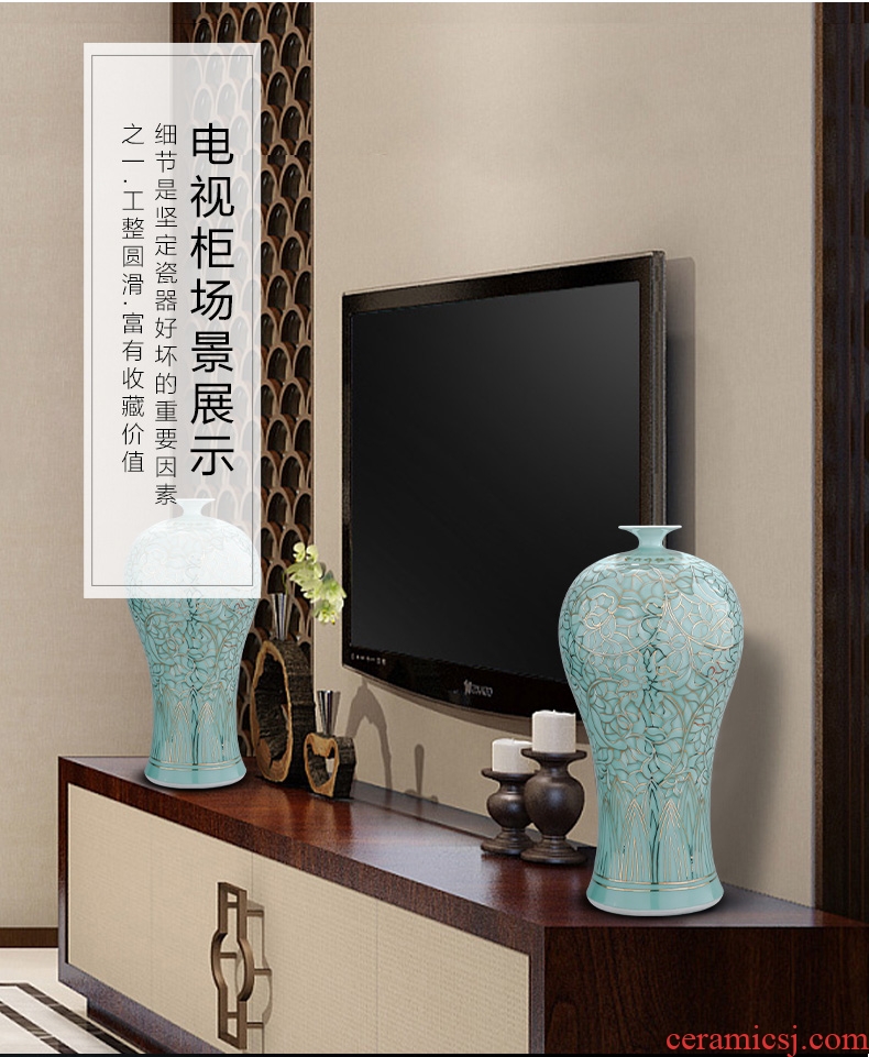 Jingdezhen ceramics China red peony of large vases, flower arranging TV ark adornment of I sitting room place - 602758070166